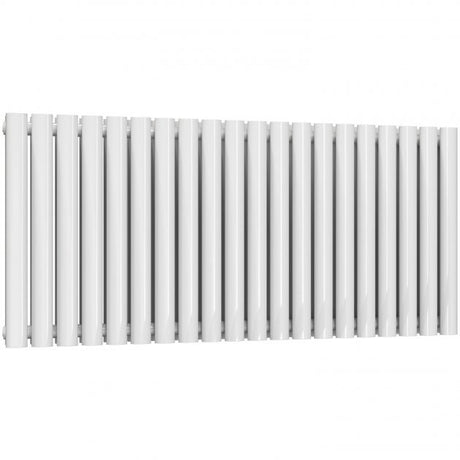 Reina Neval Double Horizontal 600mm High x 1171mm Wide Aluminium Radiator - White - A - NVL06117DW - TAP 'N' SHOWER