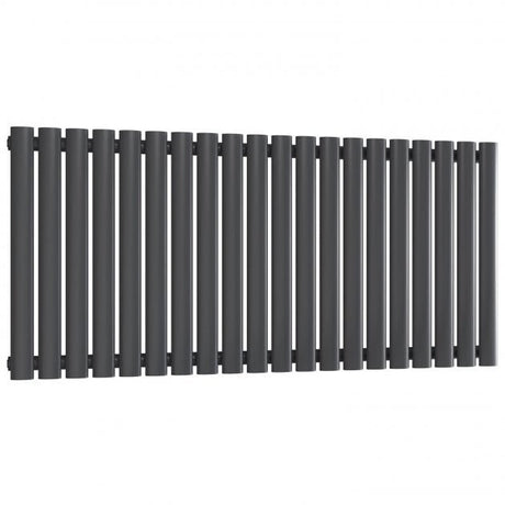 Reina Neval Double Horizontal 600mm High x 1171mm Wide Aluminium Radiator - Anthracite - A - NVL06117SA - TAP 'N' SHOWER