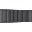 Reina Neval Double Horizontal 600mm High x 1407mm Wide Aluminium Radiator - Anthracite - A - NVL06140DA - TAP 'N' SHOWER