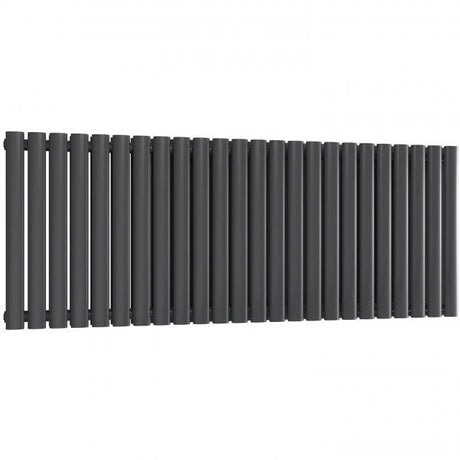Reina Neval Double Horizontal 600mm High x 1407mm Wide Aluminium Radiator - Anthracite - A - NVL06140DA - TAP 'N' SHOWER