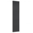 Reina Neval Double Vertical 1800mm High x 404mm Wide Aluminium Radiator - Anthracite - A - NVL18040DA - TAP 'N' SHOWER