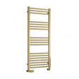 Reina Ottone 1200mm High x 500mm Wide Heated Towel Rail - Brushed Brass - RND - OTO120050B - TAP 'N' SHOWER