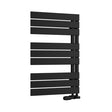 Reina Pettino 823mm High x 550mm Wide Flat Panel Heated Towel Rail - Black - RND - PTN082K - TAP 'N' SHOWER