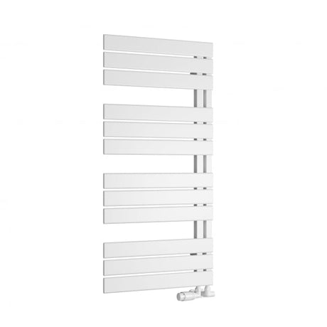 Reina Pettino 1124mm High x 550mm Wide Flat Panel Heated Towel Rail - White - RND - PTN112W - TAP 'N' SHOWER
