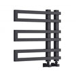 Reina Pietra 530mm High x 530mm Wide Designer Heated Towel Rail - Anthracite - RND - PTR0535A - TAP 'N' SHOWER