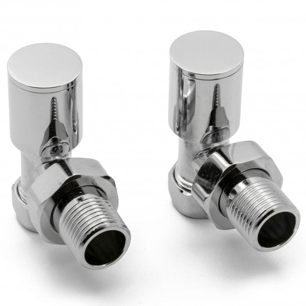 Reina Portland Angled Chrome Radiator Valves Pair 15mm - VLV - PRT/A - TAP 'N' SHOWER