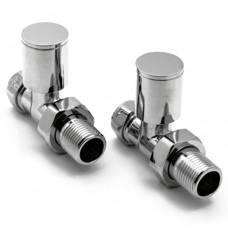 Reina Portland Straight Chrome Radiator Valves Pair 15mm - VLV - PRT/S - TAP 'N' SHOWER