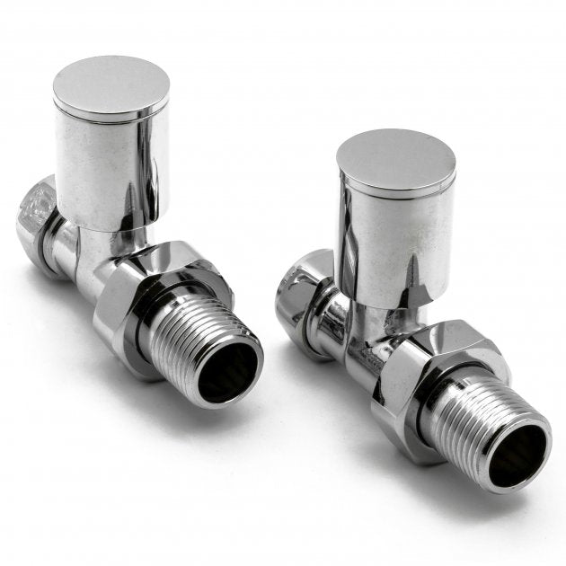 Reina Portland Straight Chrome Radiator Valves Pair 15mm - VLV - PRT/S - TAP 'N' SHOWER