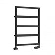 Reina Rezzo 740mm High x 550mm Wide Designer Heated Towel Rail - Black - RND - REZ074055K - TAP 'N' SHOWER