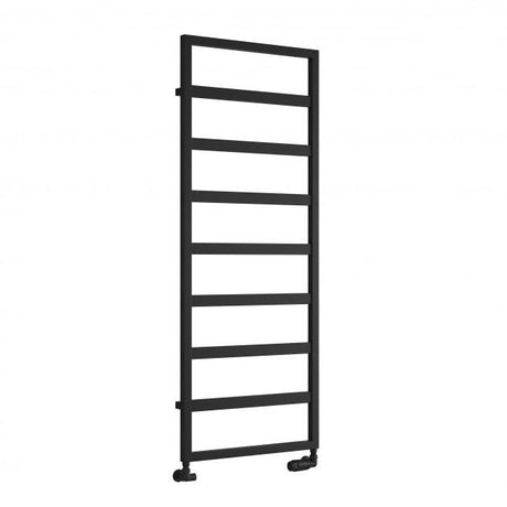 Reina Rezzo 1460mm High x 450mm Wide Designer Heated Towel Rail - Black - RND - REZ146045K - TAP 'N' SHOWER