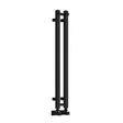 Reina Todi 800mm High x 108mm Wide Designer Heated Towel Rail - Black - RND - TDI080010K - TAP 'N' SHOWER