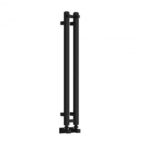 Reina Todi 800mm High x 108mm Wide Designer Heated Towel Rail - Black - RND - TDI080010K - TAP 'N' SHOWER