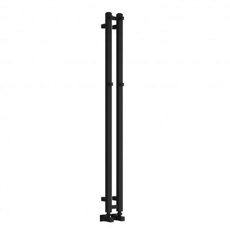 Reina Todi 1200mm High x 108mm Wide Designer Heated Towel Rail - Black - RND - TDI120010K - TAP 'N' SHOWER