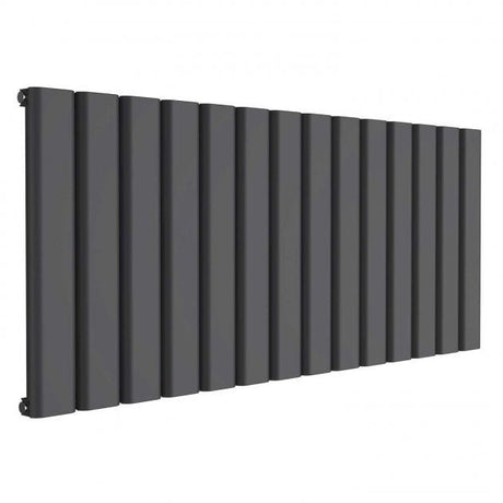 Reina Vicari 600mm High x 1400mm Wide Single Horizontal Aluminium Radiator - Anthracite - A - VCR060140SA - TAP 'N' SHOWER