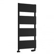 Reina Vivaro 1100mm High x 490mm Wide Designer Heated Towel Rail - Black - A - VVR110K - TAP 'N' SHOWER