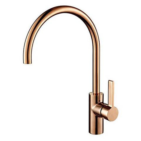 JTP Vos Single Lever Rose Gold Kitchen Sink Mixer with swivel spout and ceramic disc technology