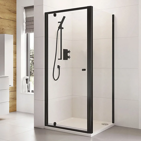 Roman Haven6 Matt Black 760mm x 1900mm Side Panel for Shower Doors - H3R76CB
