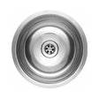 Reginox Stainless Steel Rio commercial round sink without overflow with strainer waste and smooth finish.