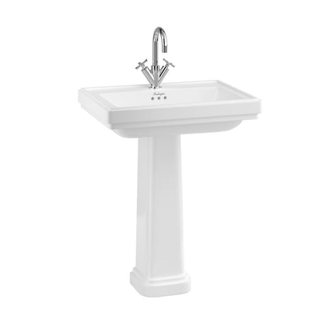 Burlington Riviera 3 Taphole Square Basin 580 x 470mm - White - RIV13TH