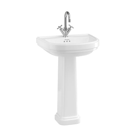 Burlington Riviera  1 Taphole D Shape Basin 650 x 470mm - White - RIV41TH