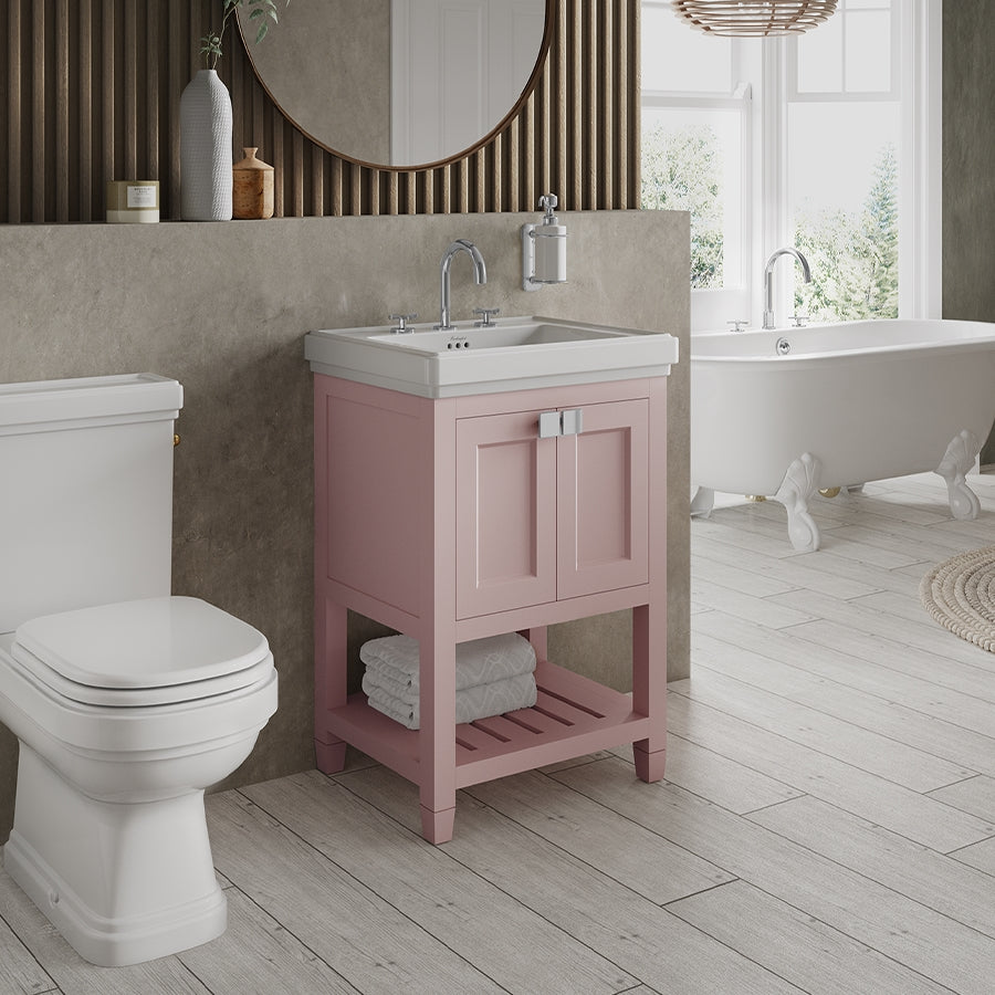 Burlington Riviera Vanity Unit with Double Doors 650mm - Matt White - RIVF650W