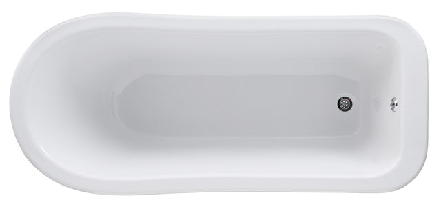 Launde Abbey Single Ended Slipper Freestanding Bath 1500mm - No Leg Set - White