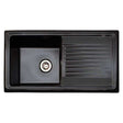 Reginox 1 Bowl Regi-Ceramic black inset kitchen sink with single bowl and draining area made of fireclay ceramic