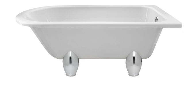 Launde Abbey Single Ended Freestanding Shower Bath Deacon Leg Set 1500mm - White