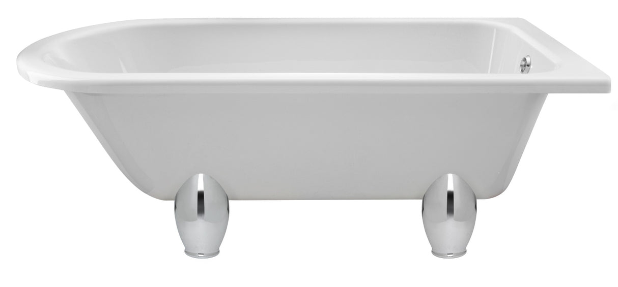 Launde Abbey Single Ended Freestanding Shower Bath Deacon Leg Set 1700mm - White