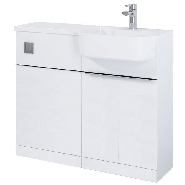Royo Linea Right Hand WC Unit and 2 Door Base Unit - White - RO167001