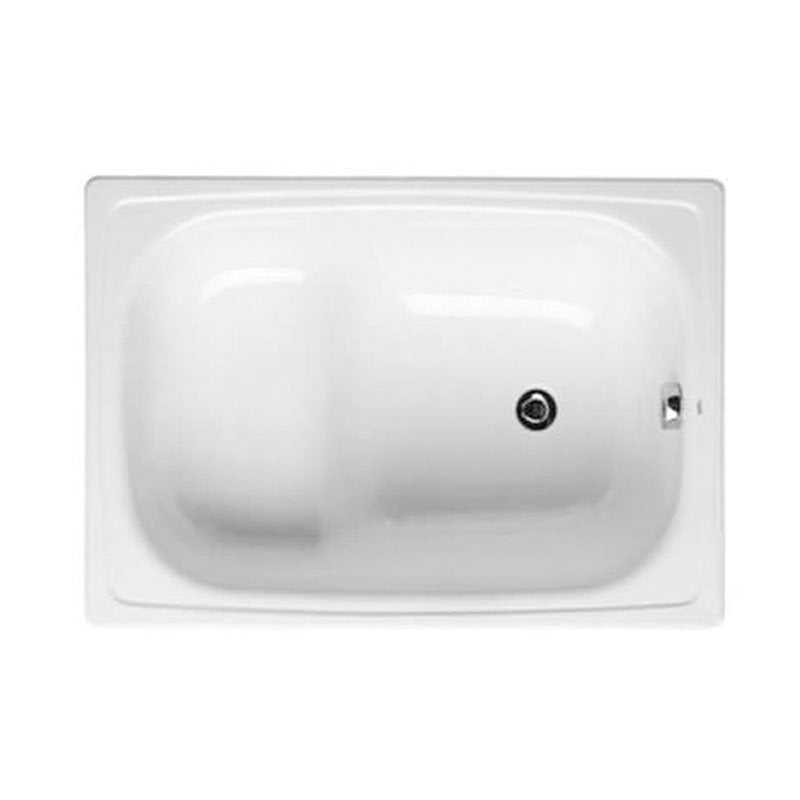 Roca Contesa single ended rectangular white steel hip bath 1000mm x 700mm with 0 tap holes for flexible installation