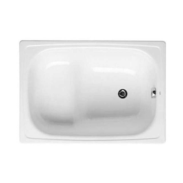 Roca Contesa single ended rectangular white steel hip bath 1000mm x 700mm with 0 tap holes for flexible installation
