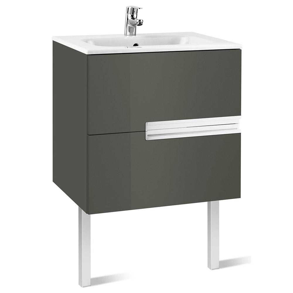 Roca Victoria-N Unik 2-Drawers Vanity Unit with Basin 600mm Wide Gloss