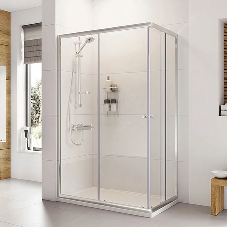 Roman Haven 760mm x 1000mm x 1900mm Offset Corner Entry Chrome Shower Enclosure - H3C7610CS