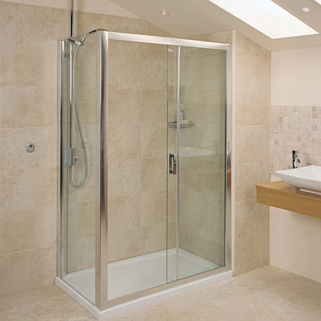 Roman Embrace 1200mm x 1900mm Bright Silver Sliding Shower Door Only - ET1213S