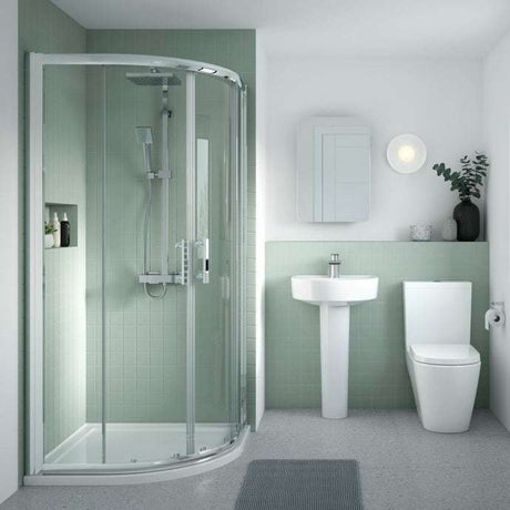 Nuie Provost Basin and 420mm Wide Full Pedestal - 1 Tap Hole - CPV001