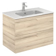 Royo Vitale 2 Drawer Wall Unit 800mm - Light Oak - RO125215