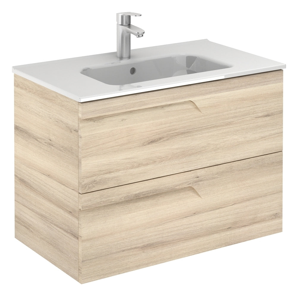 Royo Vitale 2 Drawer Wall Unit 800mm - Light Oak - RO125215