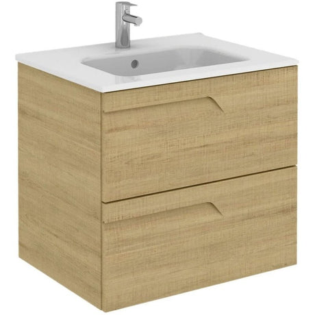 Royo Vitale Slimline 2 Drawer Wall Unit 600mm - Light Oak - RO125225