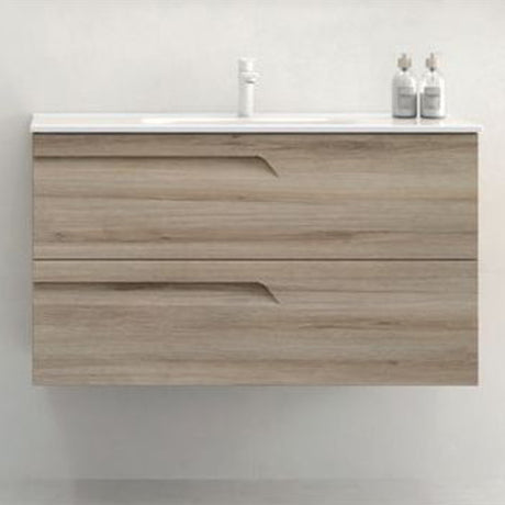 Royo Vitale Slimline 2 Drawer Wall Unit 800mm - Light Oak - RO125227