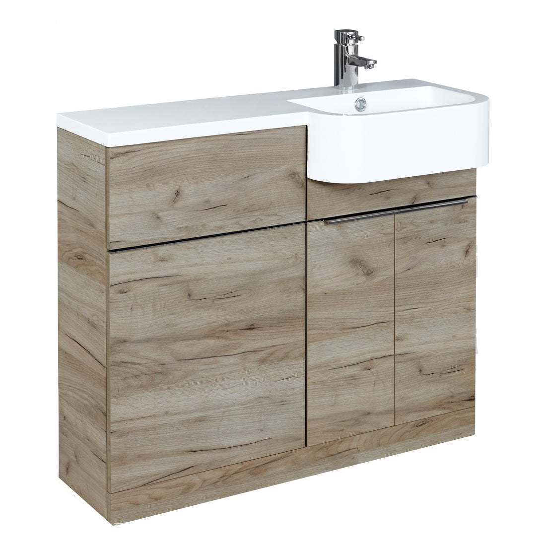 Royo Linea Right Hand WC Unit and 2 Door Base Unit - Oak - RO167003