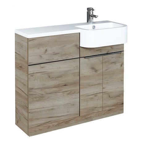 Royo Linea Right Hand WC Unit and 2 Door Base Unit - Oak - RO167003