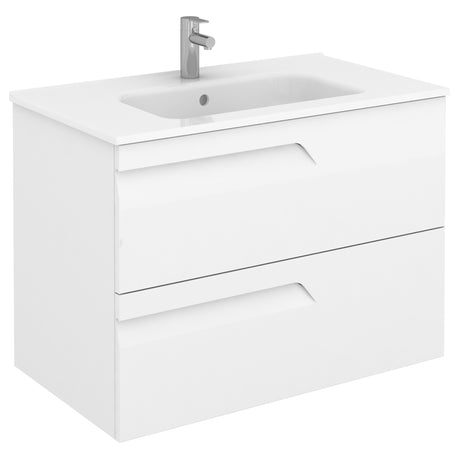 Royo Vitale 2 Drawer Wall Unit 800mm - Gloss White - RO21860