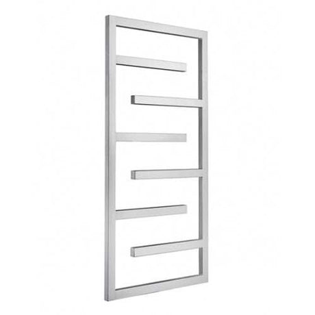 Radox Aztec chrome designer heated towel rail 915mm x 500mm with modern geometric design