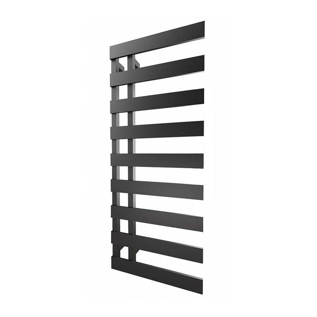Radox Dora 810mm H matt black designer heated towel rail with horizontal bars