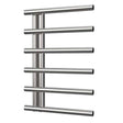 Radox Iris 723mm H stainless steel designer heated towel rail with five horizontal bars
