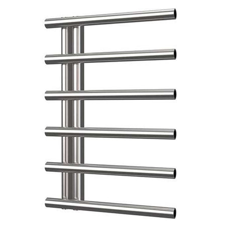 Radox Iris 723mm H stainless steel designer heated towel rail with five horizontal bars