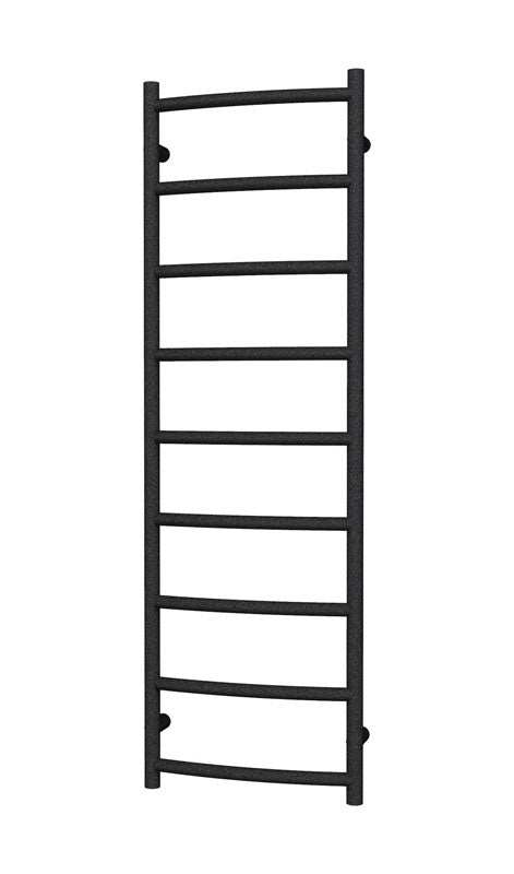 Radox Lacuna 1500mm H black pearl designer heated towel rail with contemporary ladder design