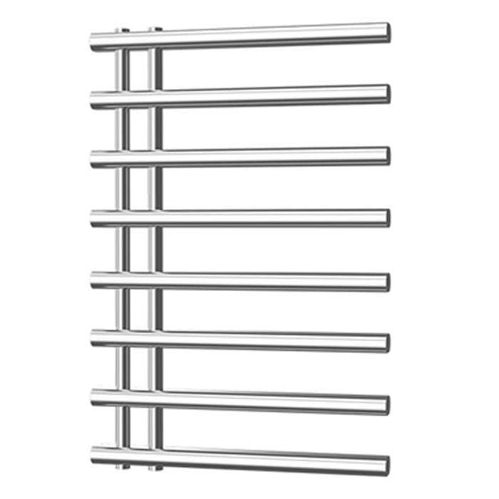 Radox Linx 750mm chrome designer heated towel rail with horizontal bars and modern bathroom fit