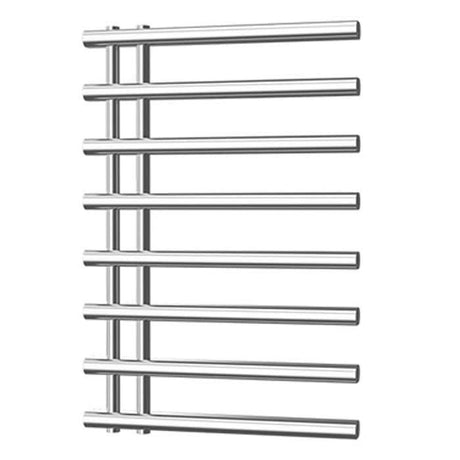Radox Linx 750mm chrome designer heated towel rail with horizontal bars and modern bathroom fit